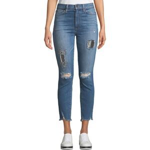 AO.LA by Alice + Olivia Good High Rise Ankle Skinny Jean in True Lies W24